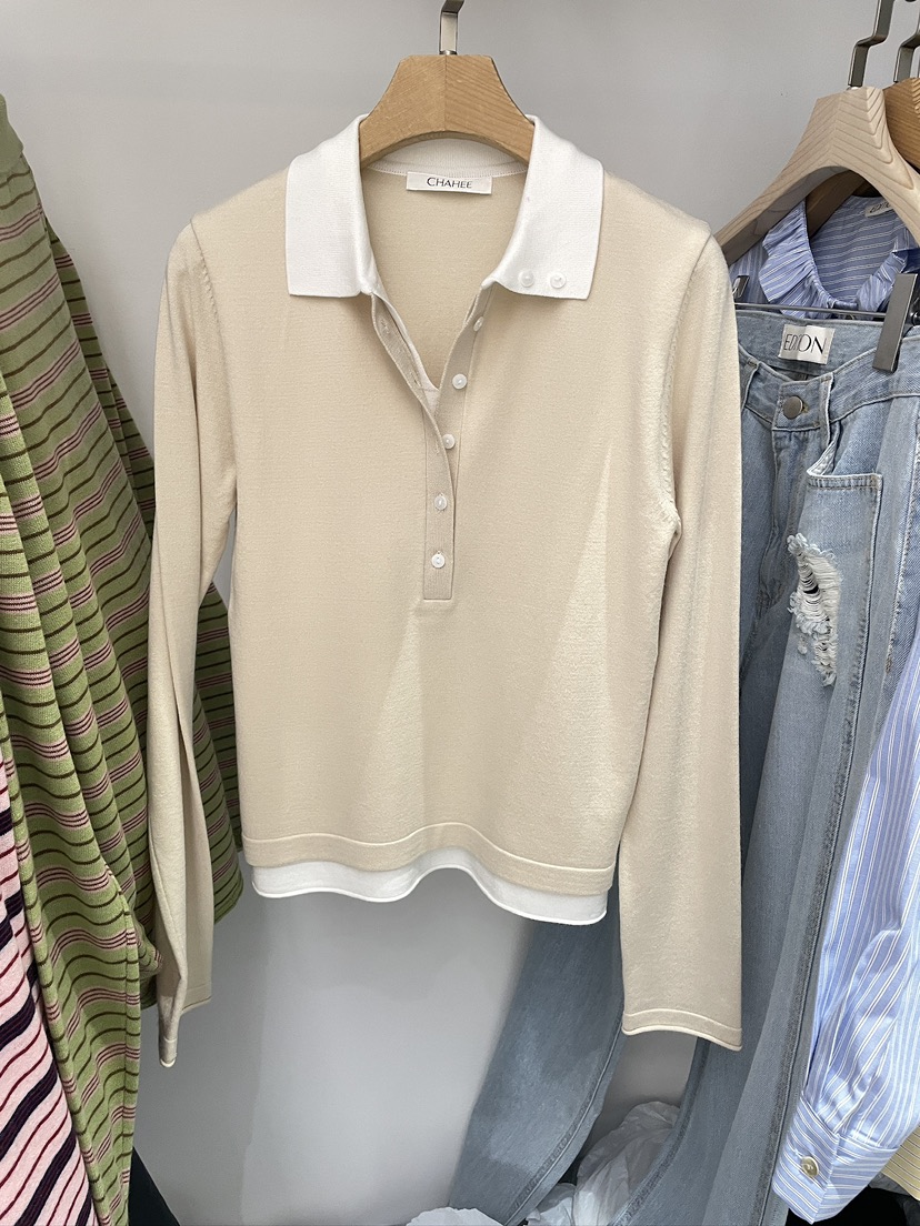 EDITION-P東大門代購女士新品熱賣職業休閑時尚針織衫雙層EDITION/CHAHEE針織衫圖色1