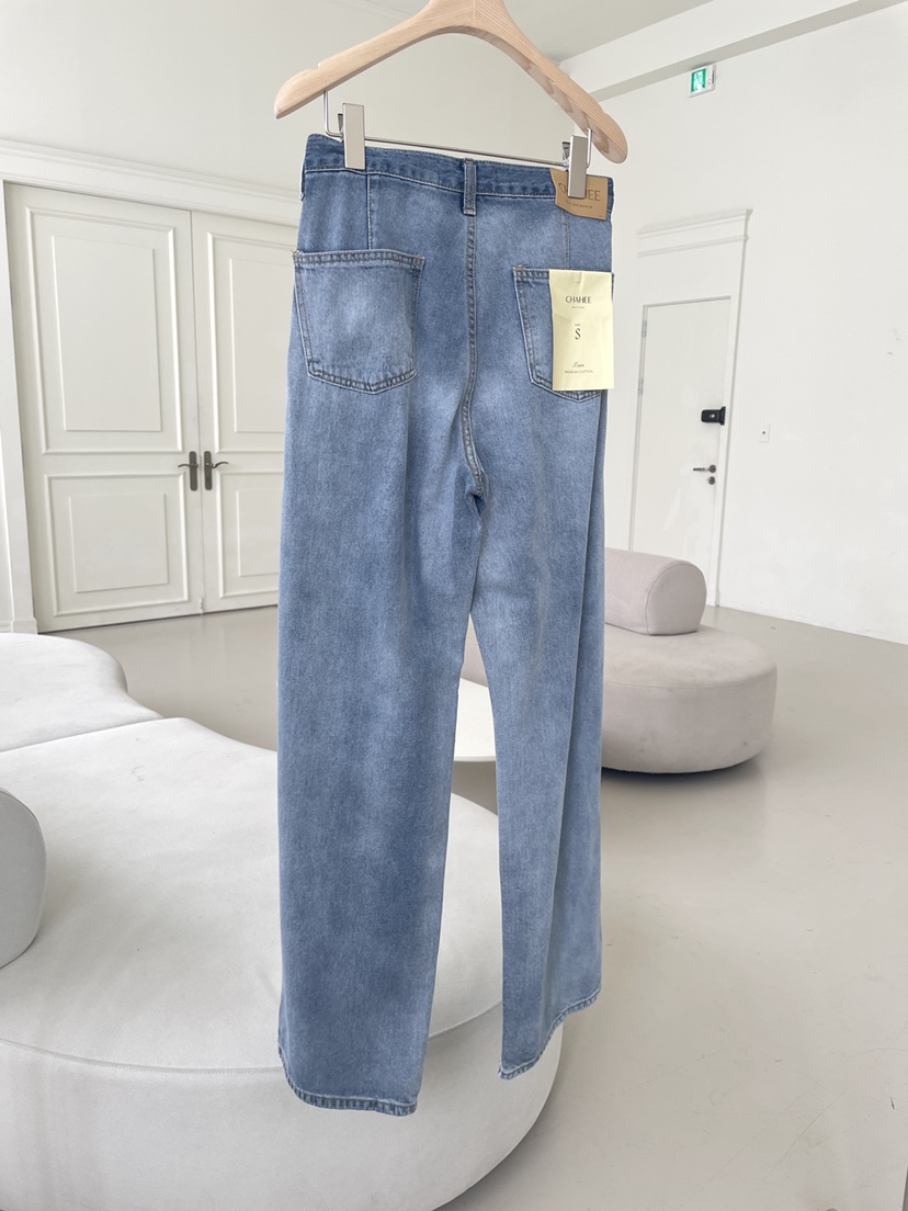 EDITION-P東大門代購女裝新品休閑人氣26春季牛仔褲手工EDITION/CHAHEE牛仔褲