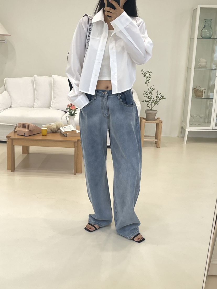 EDITION-P東大門代購女裝新品休閑人氣26春季牛仔褲手工EDITION/CHAHEE牛仔褲