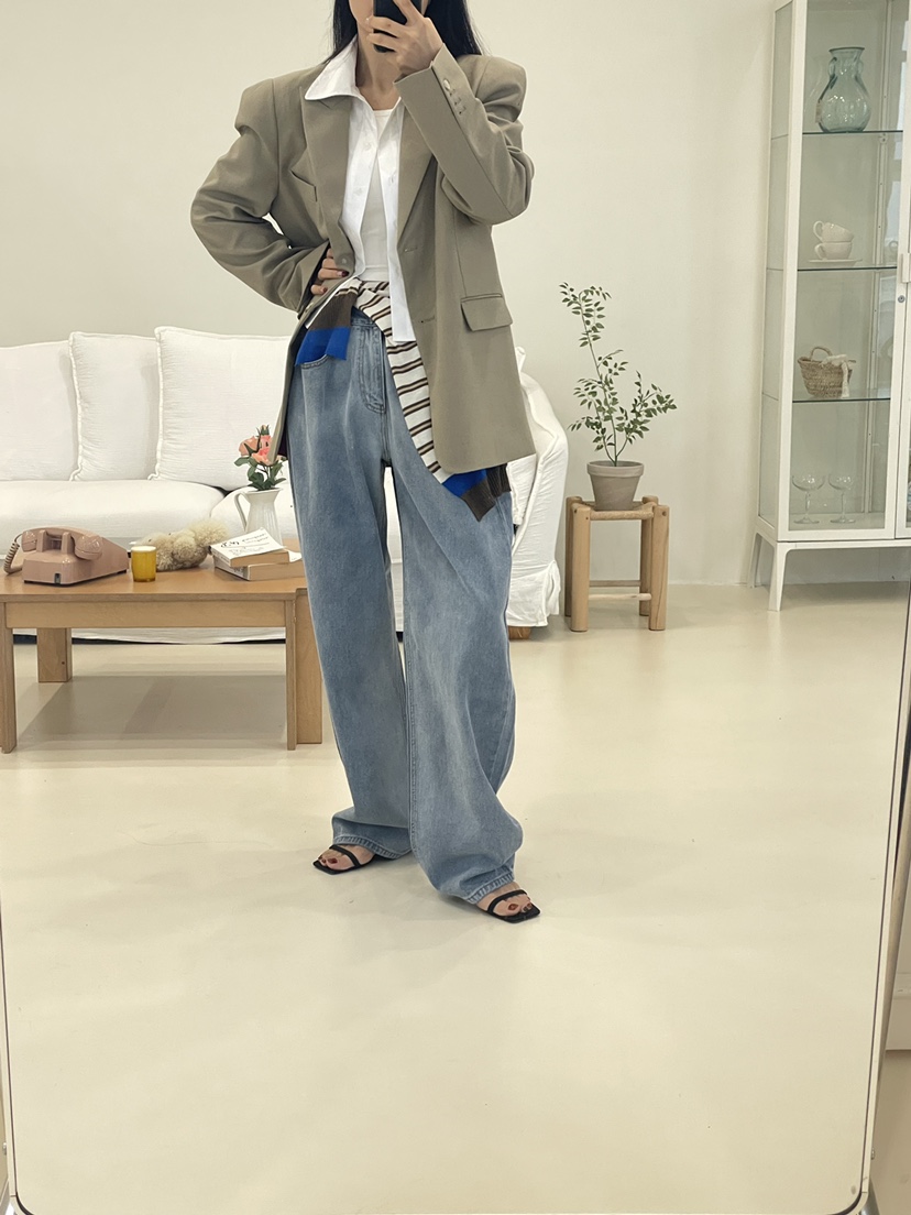 EDITION-P東大門代購女裝新品休閑人氣26春季牛仔褲手工EDITION/CHAHEE牛仔褲