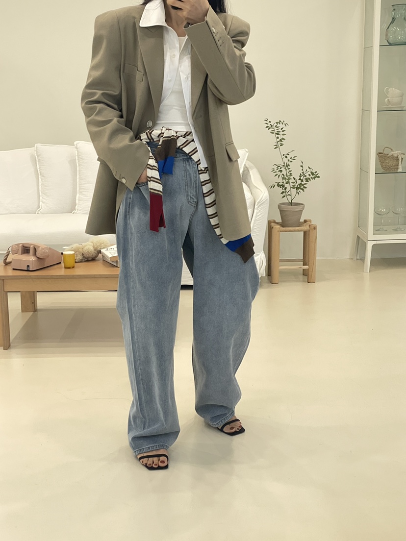 EDITION-P東大門代購女裝新品休閑人氣26春季牛仔褲手工EDITION/CHAHEE牛仔褲