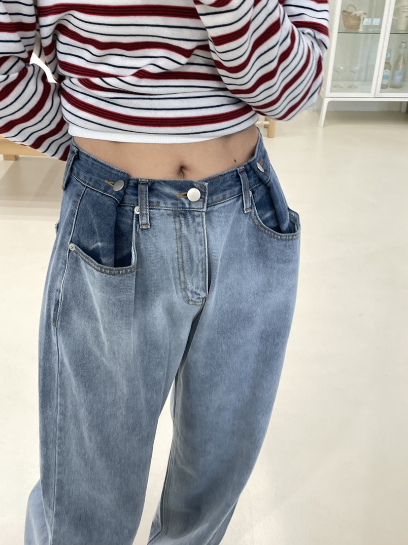 EDITION-P東大門代購女裝新品休閑人氣26春季牛仔褲手工EDITION/CHAHEE牛仔褲