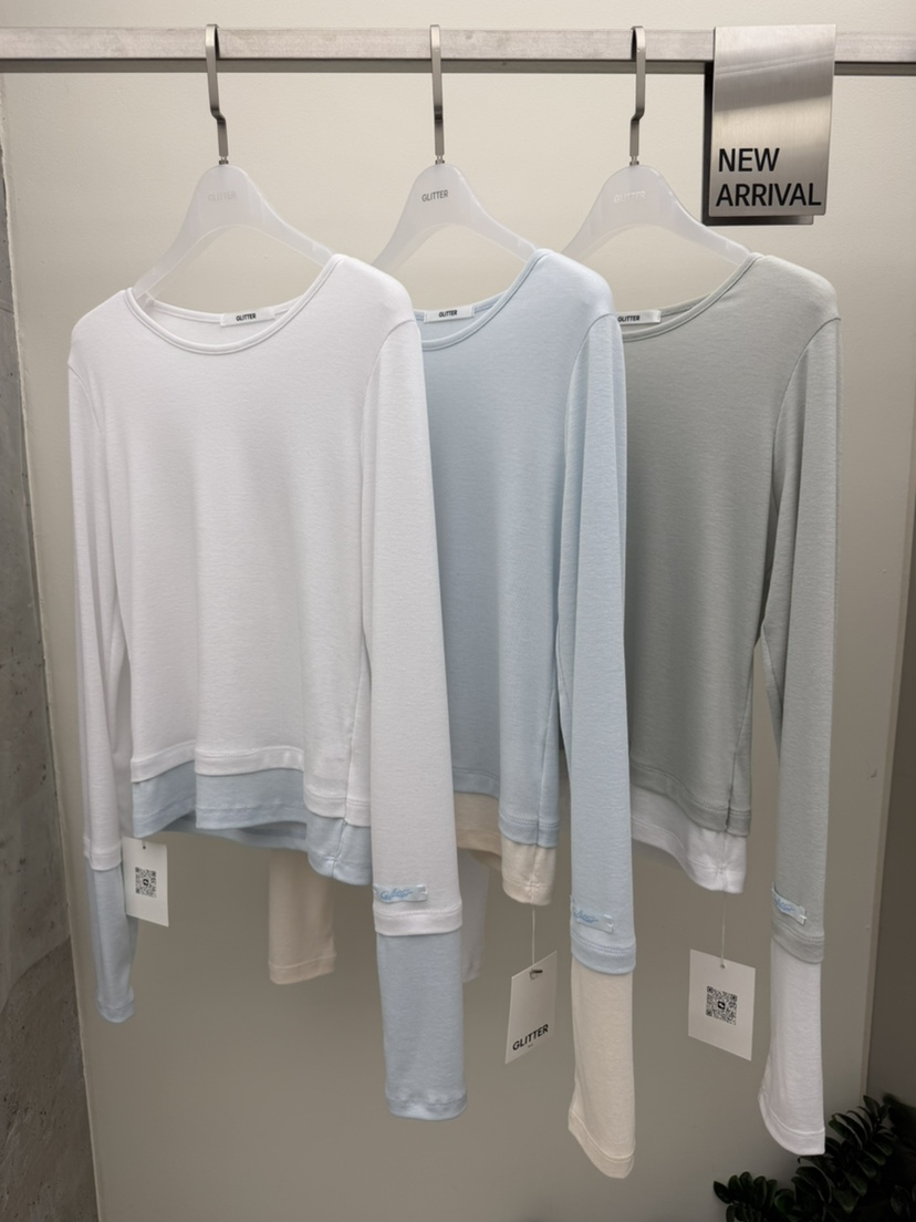 GLITTER東大門實拍女士新品26春季推薦職業熱賣休閑長袖T恤GLITTER長袖T恤