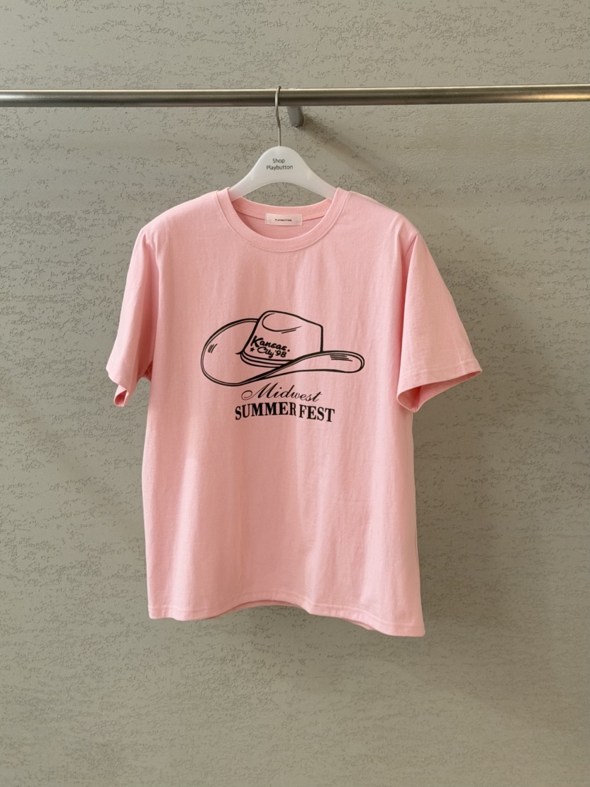 PLAYBUTTON-P韓國代購女士新款時尚人氣職業休閑熱賣T恤PLAYBUTTONT恤圖色1