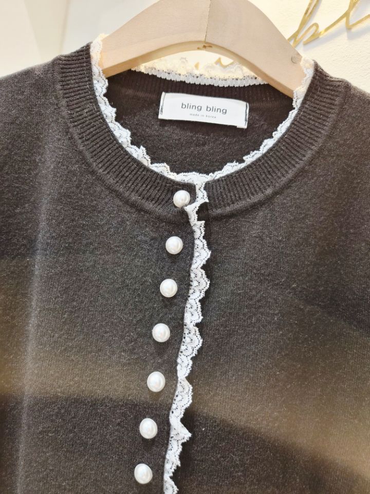 RICO/BLING BLING-S韓國直郵女裝新款推薦休閑針織衫蕾絲RICO/BLING BLING-S針織衫