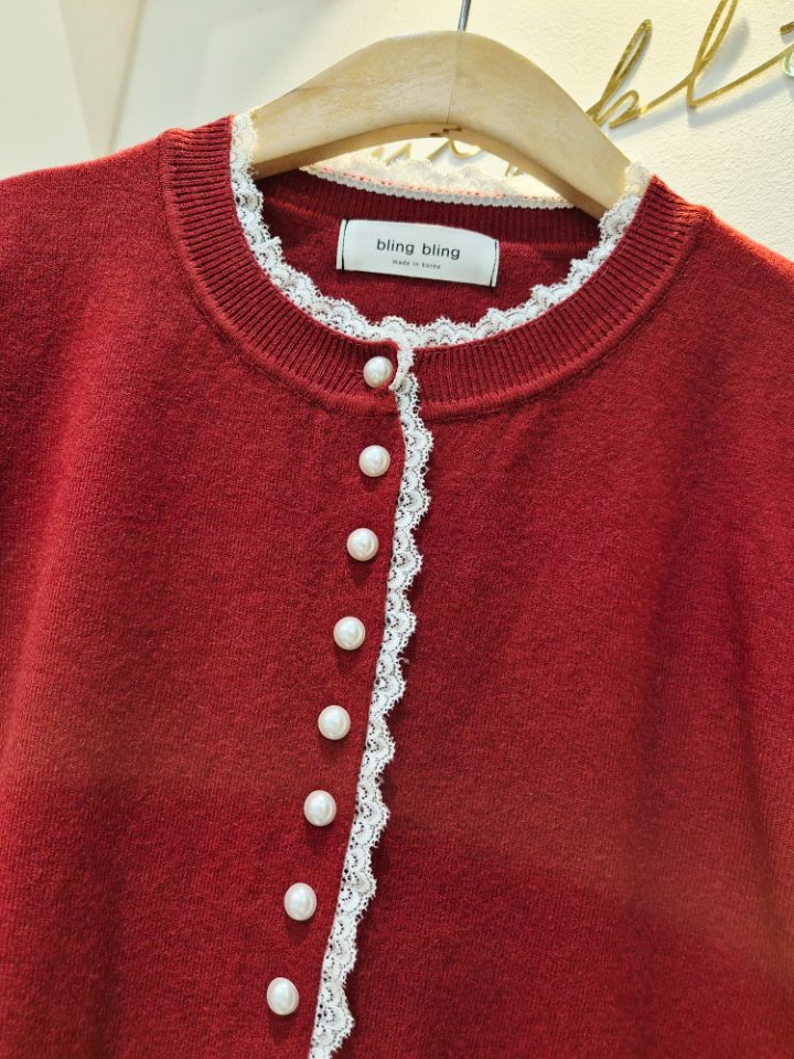 RICO/BLING BLING-S韓國直郵女裝新款推薦休閑針織衫蕾絲RICO/BLING BLING-S針織衫