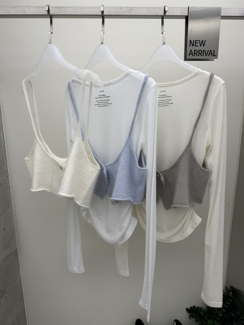 GLITTER韓國代購女士新款26春季職業人氣吊帶背心不含內搭GLITTER吊帶/背心