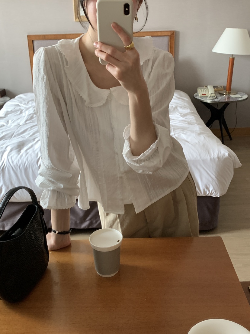 FRILL-T/DADA東大門代購女士新款推薦熱賣26春季襯衫蕾絲衫FRILL-T/DADA襯衫/蕾絲衫