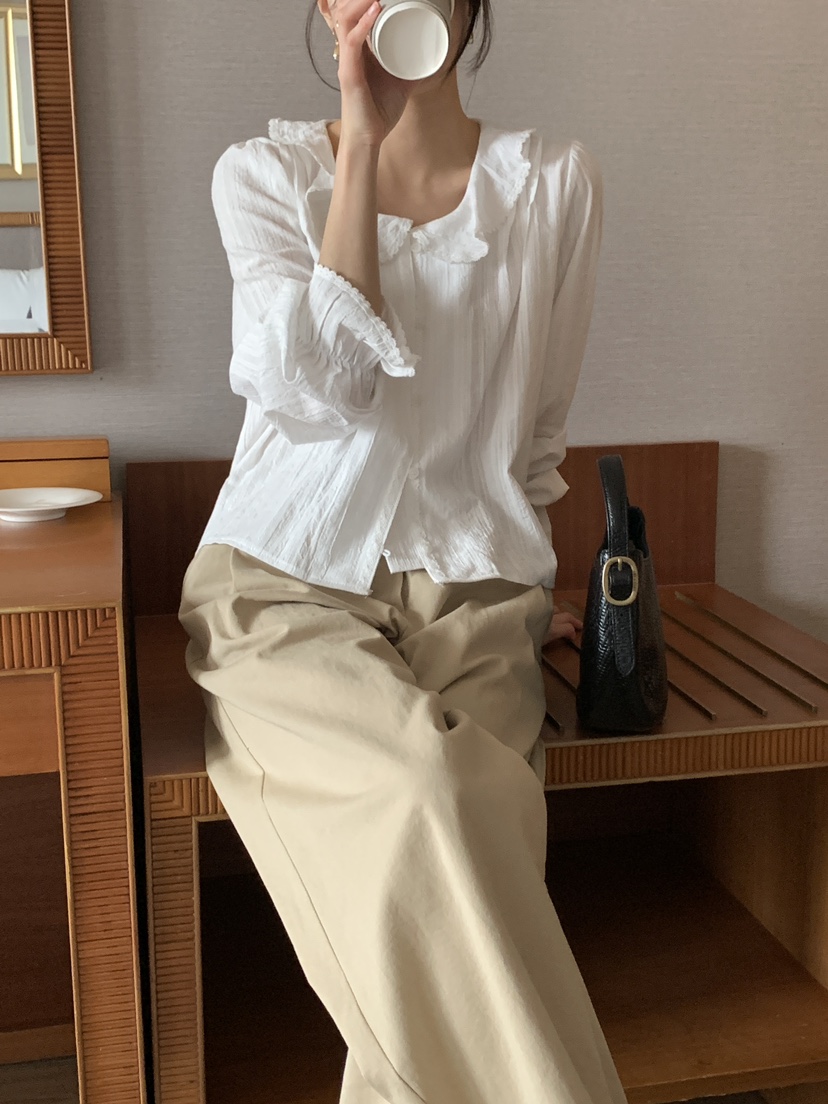 FRILL-T/DADA東大門代購女士新款推薦熱賣26春季襯衫蕾絲衫FRILL-T/DADA襯衫/蕾絲衫