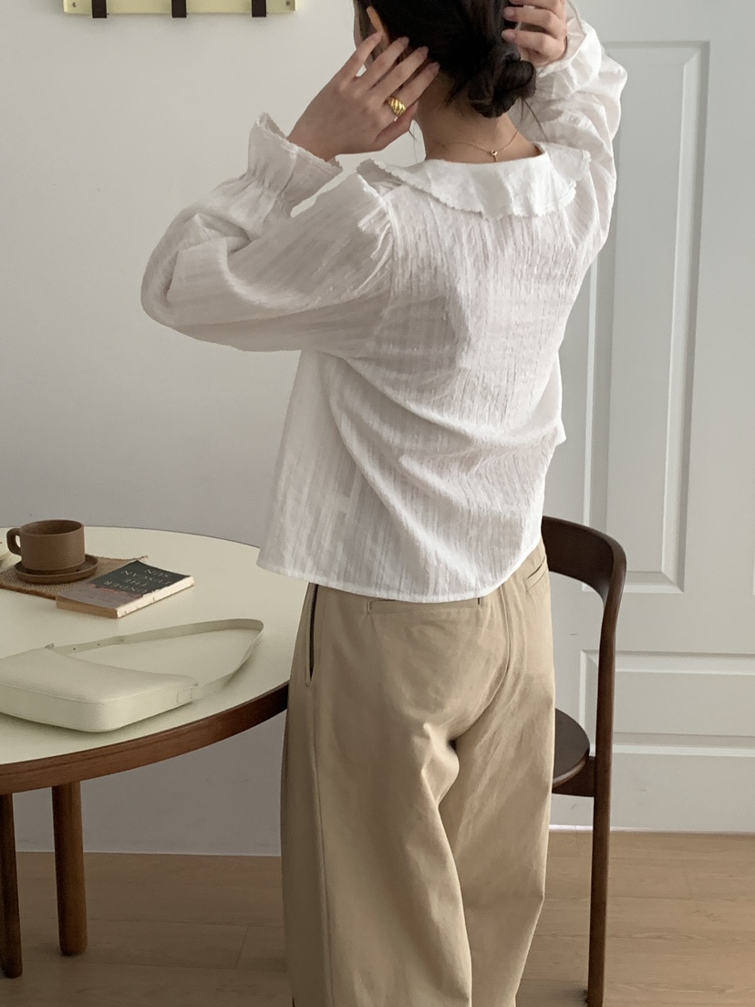 FRILL-T/DADA東大門代購女士新款推薦熱賣26春季襯衫蕾絲衫FRILL-T/DADA襯衫/蕾絲衫