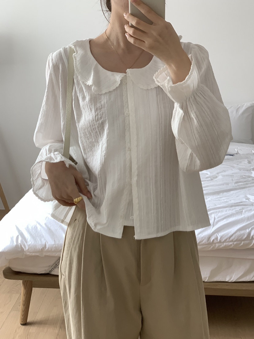 FRILL-T/DADA東大門代購女士新款推薦熱賣26春季襯衫蕾絲衫FRILL-T/DADA襯衫/蕾絲衫