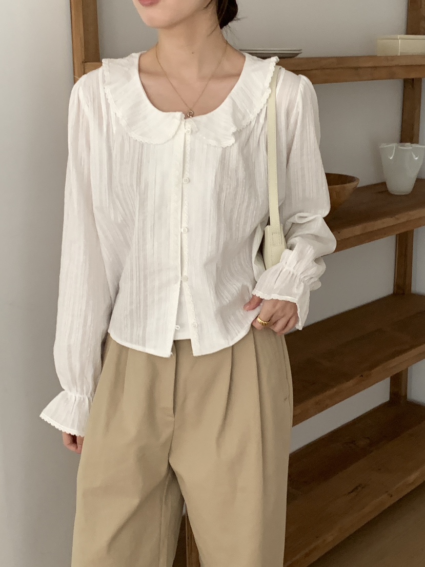 FRILL-T/DADA東大門代購女士新款推薦熱賣26春季襯衫蕾絲衫FRILL-T/DADA襯衫/蕾絲衫