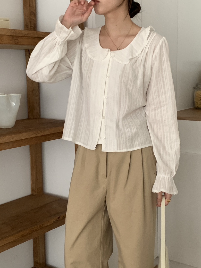 FRILL-T/DADA東大門代購女士新款推薦熱賣26春季襯衫蕾絲衫FRILL-T/DADA襯衫/蕾絲衫