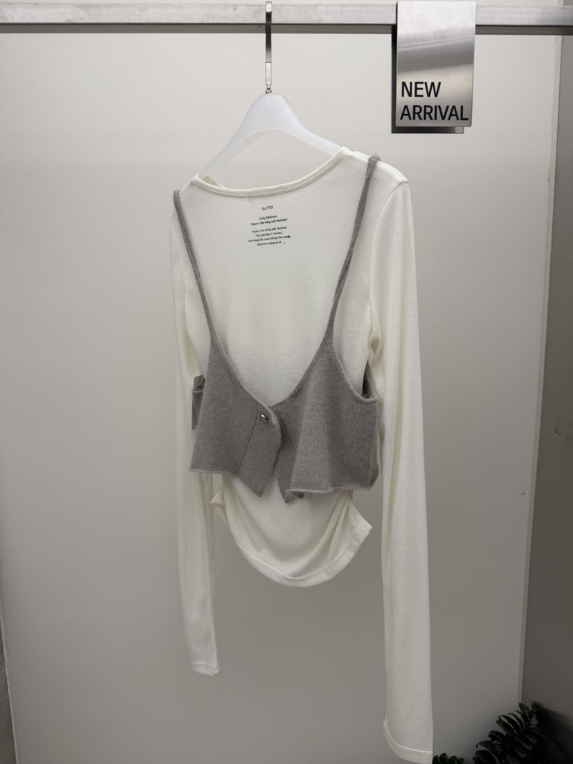 GLITTER韓國直郵女士新品推薦休閑時尚職業長袖T恤不含吊帶GLITTER長袖T恤