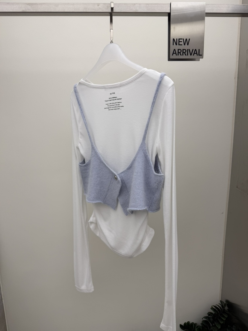 GLITTER韓國直郵女士新品推薦休閑時尚職業長袖T恤不含吊帶GLITTER長袖T恤