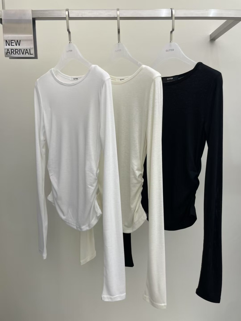 GLITTER韓國直郵女士新品推薦休閑時尚職業長袖T恤不含吊帶GLITTER長袖T恤圖色2左二色