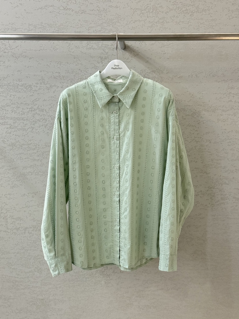 PLAYBUTTON-P東大門直郵女士新品推薦職業時尚襯衫蕾絲衫PLAYBUTTON襯衫/蕾絲衫圖色1
