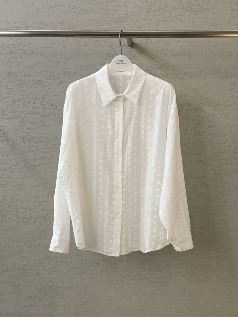 PLAYBUTTON-P東大門直郵女士新品推薦職業時尚襯衫蕾絲衫PLAYBUTTON襯衫/蕾絲衫圖色2