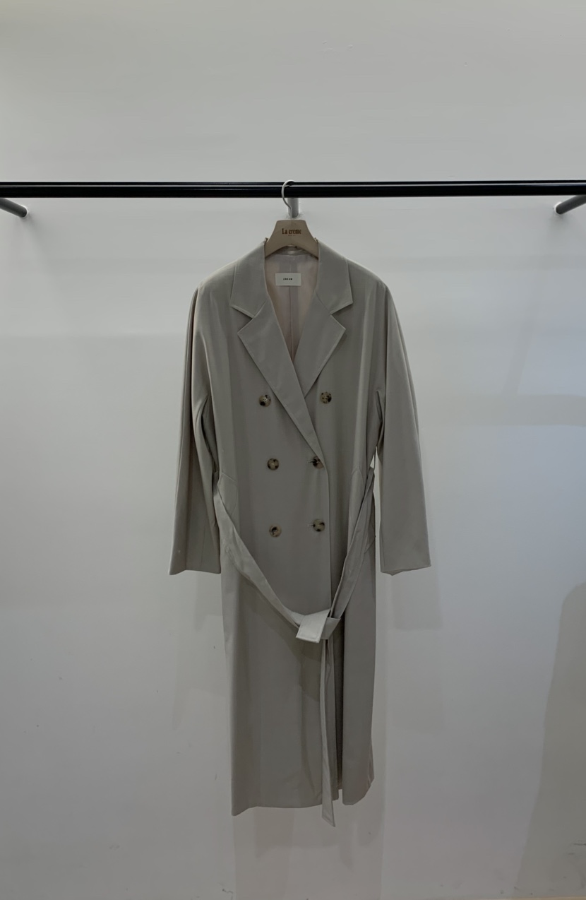 LA CREME韓國直郵女裝新品休閑熱賣時尚推薦長款風衣含腰帶LA CREME長款風衣圖色1