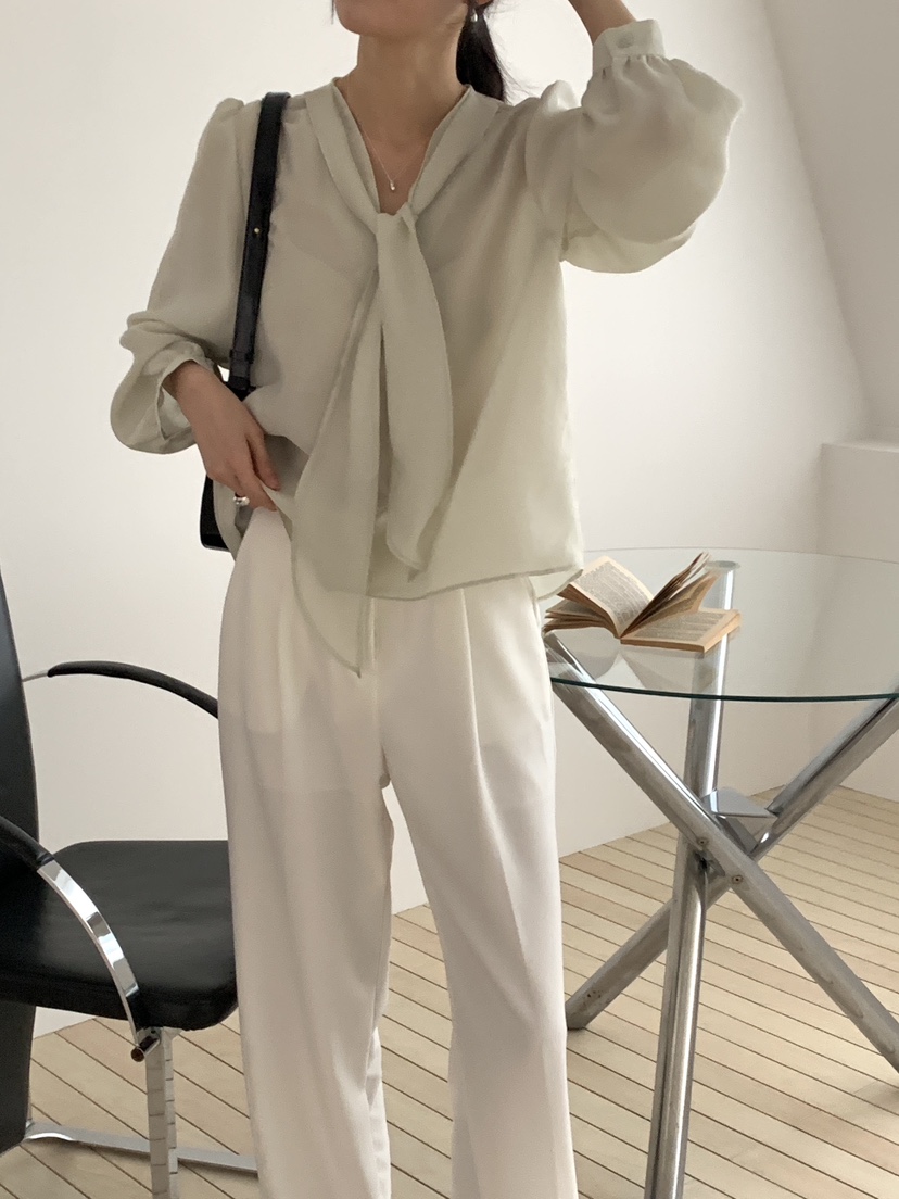 FRILL-T/DADA韓國直郵女裝新品職業時尚真品襯衫蕾絲衫V領FRILL-T/DADA襯衫/蕾絲衫