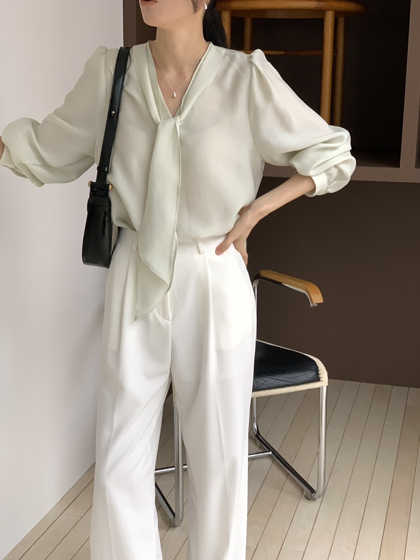 FRILL-T/DADA韓國直郵女裝新品職業時尚真品襯衫蕾絲衫V領FRILL-T/DADA襯衫/蕾絲衫