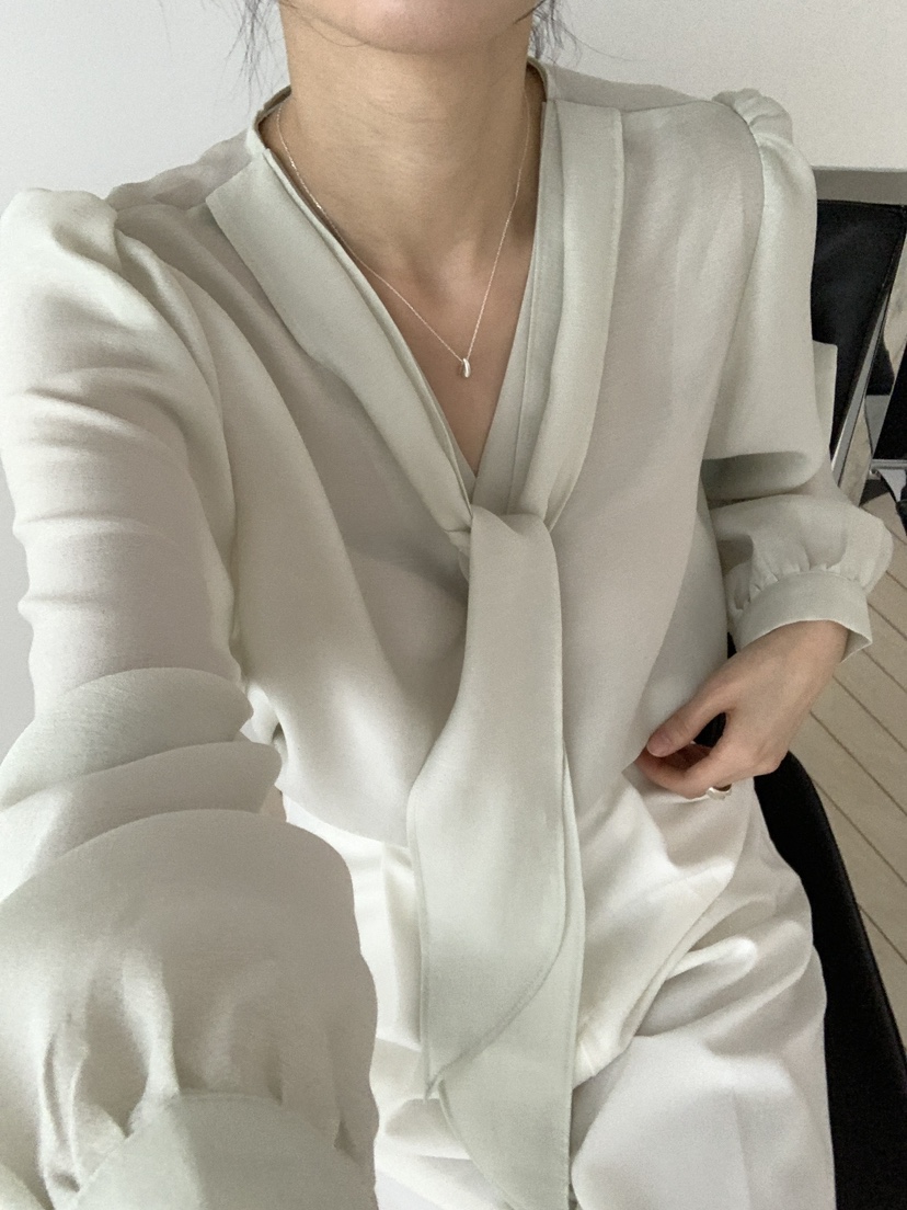 FRILL-T/DADA韓國直郵女裝新品職業時尚真品襯衫蕾絲衫V領FRILL-T/DADA襯衫/蕾絲衫