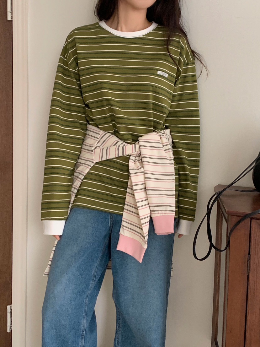 FORMSTUDIO韓國代購女裝新品職業時尚26春夏真品休閑長袖T恤FORMSTUDIO長袖T恤