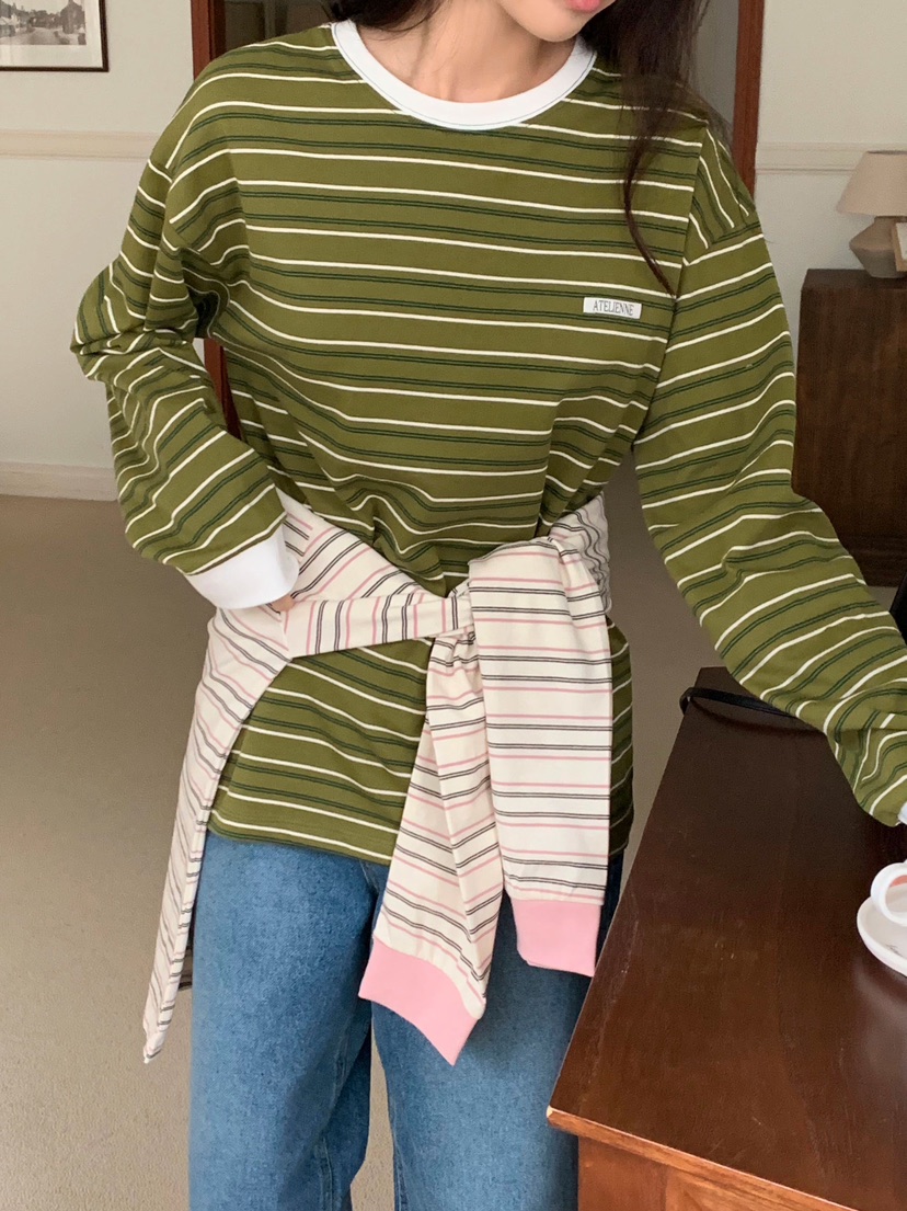 FORMSTUDIO韓國代購女裝新品職業時尚26春夏真品休閑長袖T恤FORMSTUDIO長袖T恤