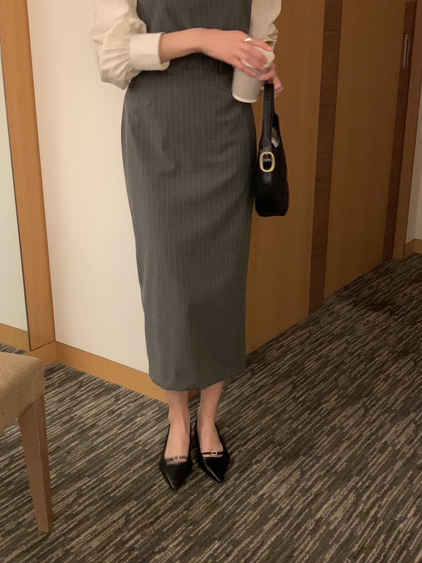 FRILL-T/DADA韓國直郵女士新款推薦時尚人氣長裙不含腰帶FRILL-T/DADA長裙