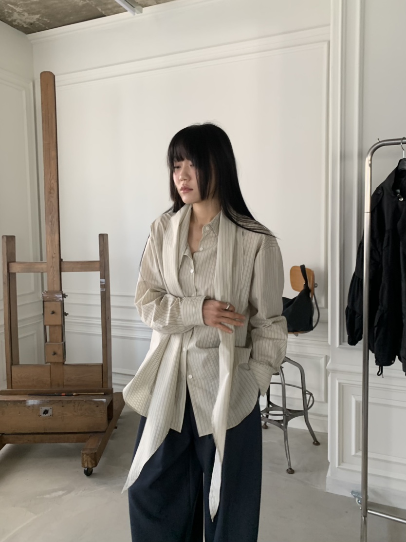 ENHANCE東大門實拍女裝新款26春夏熱賣時尚襯衫蕾絲衫圍巾ENHANCE/HOPESMORE襯衫/蕾絲衫