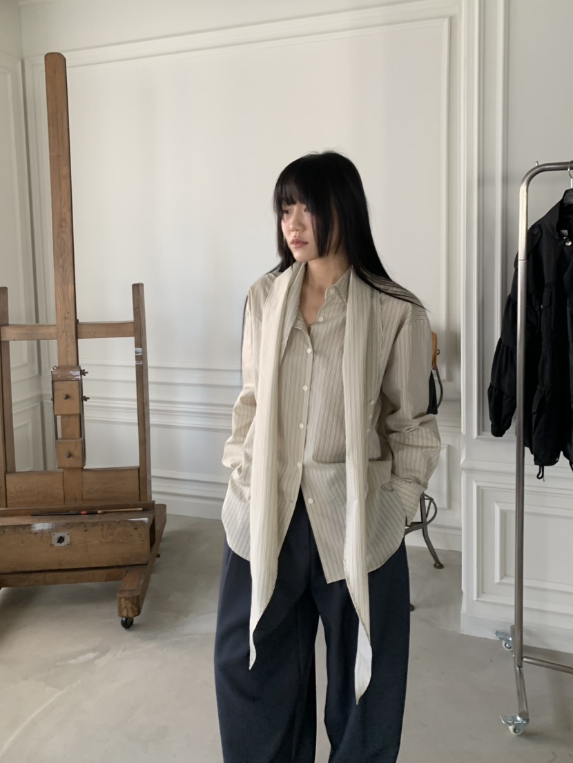 ENHANCE東大門實拍女裝新款26春夏熱賣時尚襯衫蕾絲衫圍巾ENHANCE/HOPESMORE襯衫/蕾絲衫