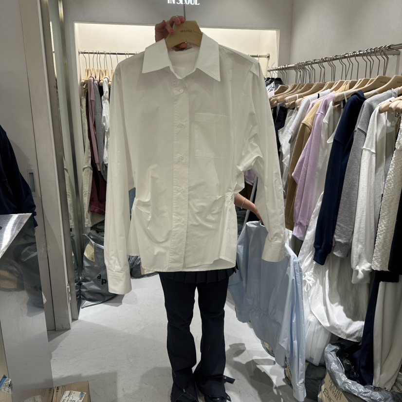 BERTHA韓國直郵女裝新款人氣熱賣職業時尚襯衫蕾絲衫褶裥BERTHA襯衫/蕾絲衫圖色3