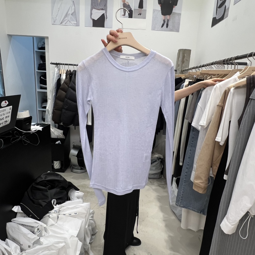 RECOVER韓國代購女士新品熱賣休閑真品人氣推薦時尚長袖T恤RECOVER/MOMENT長袖T恤圖色1
