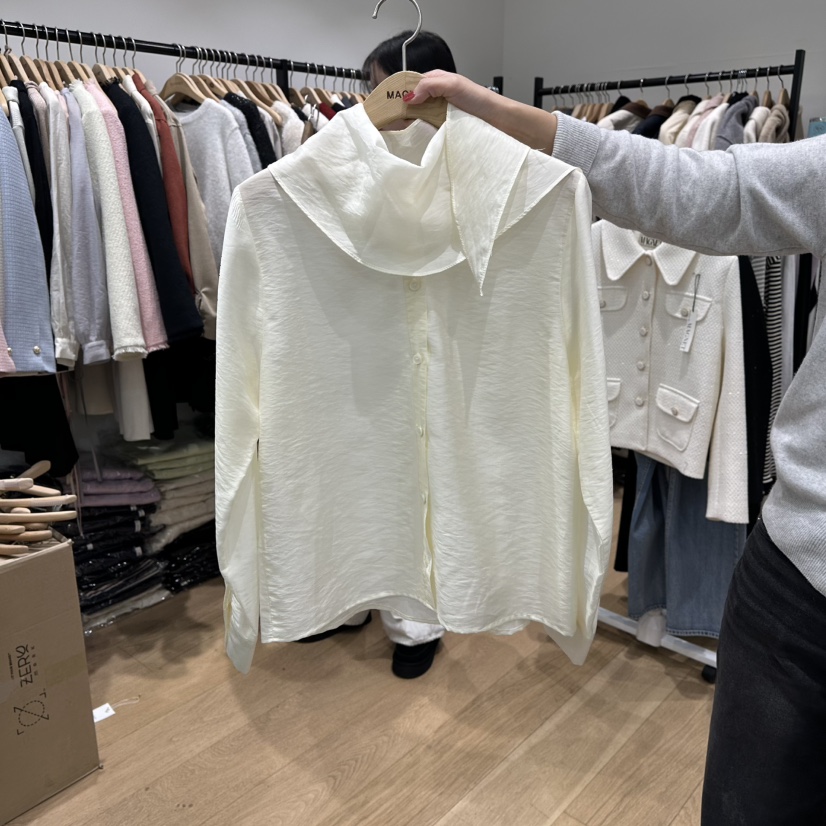 M.G.N東大門代購女士新品推薦休閑26春夏襯衫蕾絲衫含圍巾MAGNET襯衫/蕾絲衫圖色1