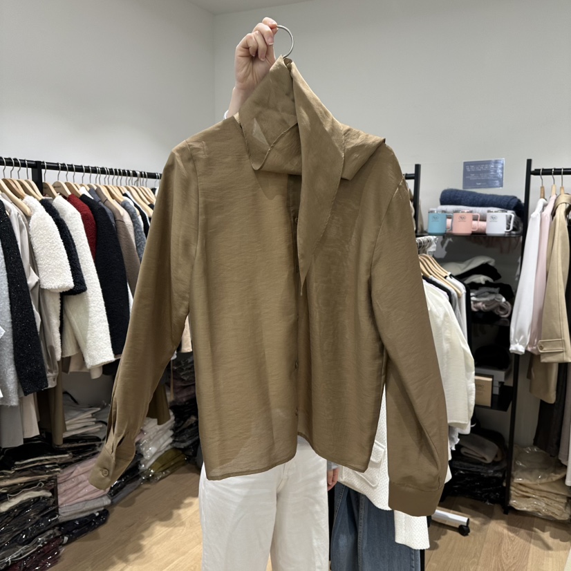 M.G.N東大門代購女士新品推薦休閑26春夏襯衫蕾絲衫含圍巾MAGNET襯衫/蕾絲衫圖色2