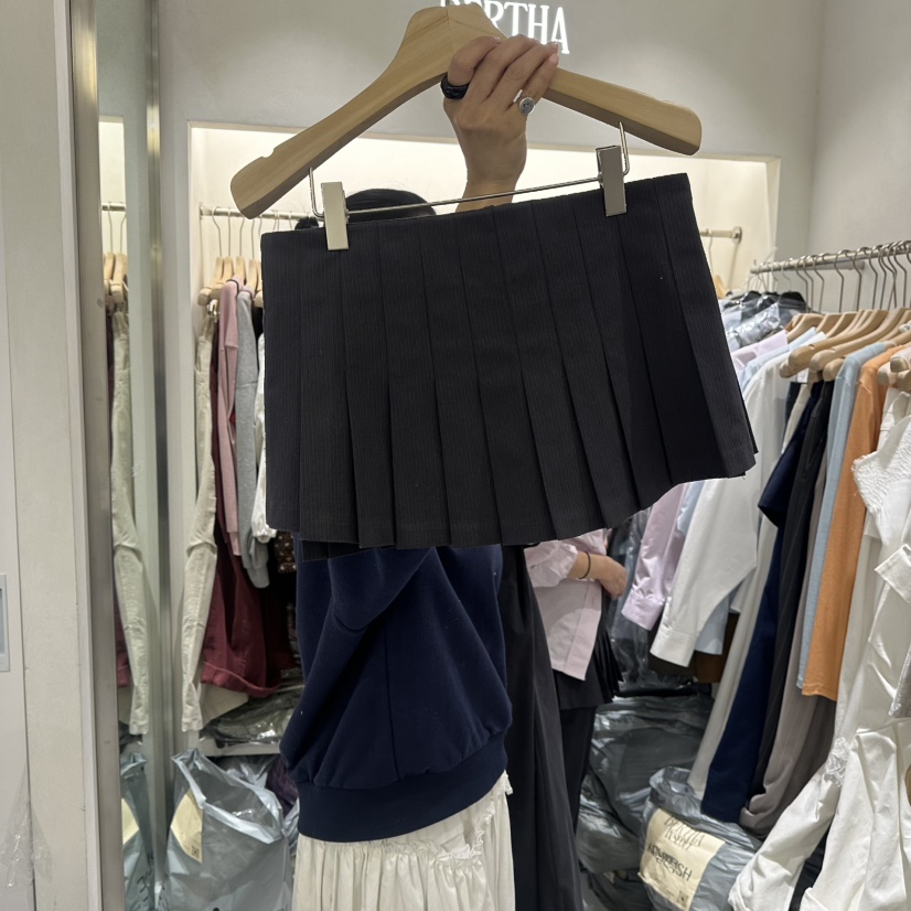 BERTHA東大門實拍女士新品真品26春夏職業人氣短裙人字紋BERTHA短裙