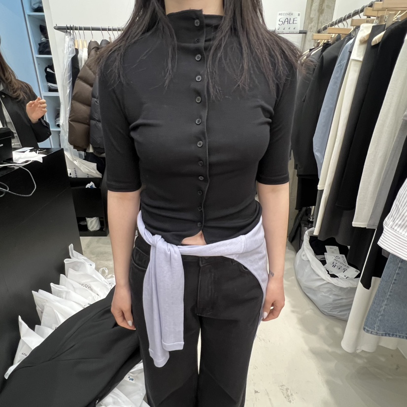 RECOVER東大門直郵女士新款休閑26春夏時尚推薦人氣T恤紐扣RECOVER/MOMENTT恤圖色3