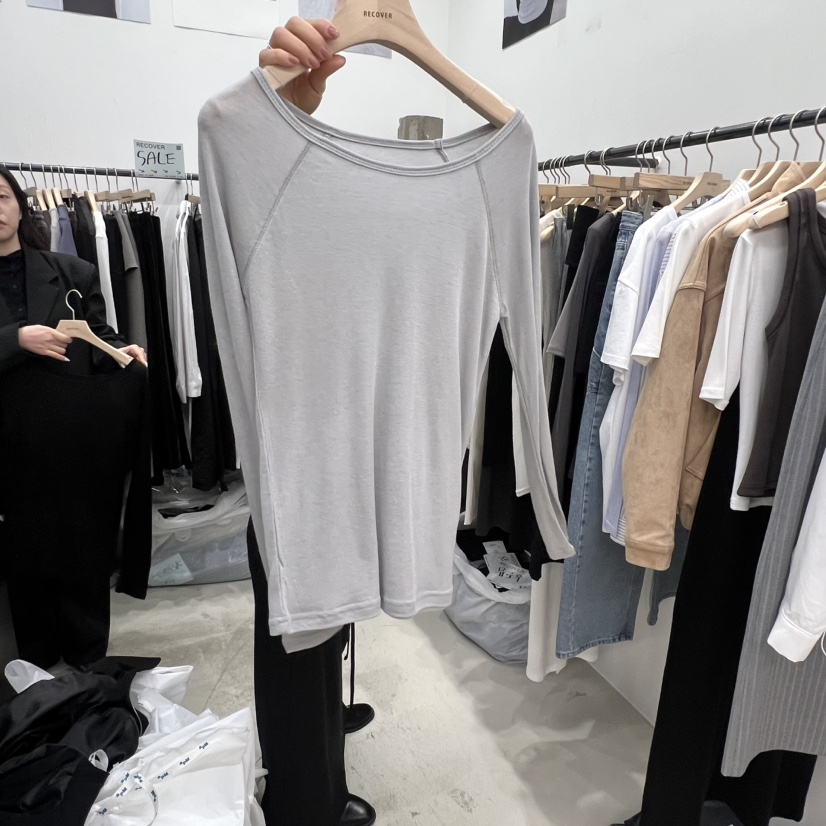RECOVER東大門實拍女士新款真品26春夏休閑職業人氣長袖T恤RECOVER/MOMENT長袖T恤圖色3