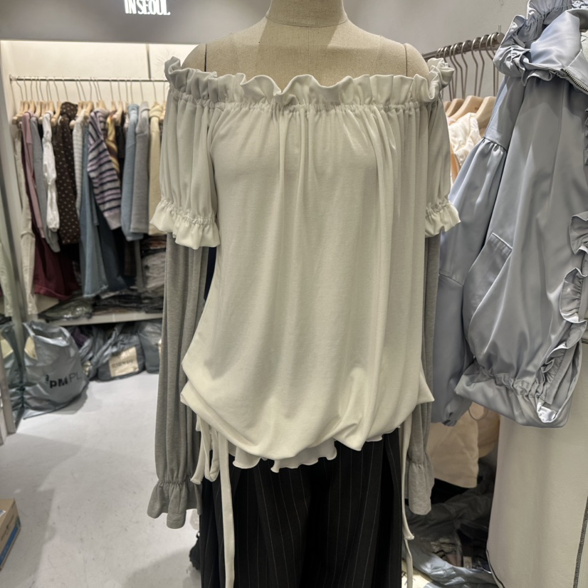 BERTHA東大門代購女士新款休閑真品26春夏時尚長袖T恤假兩件BERTHA長袖T恤圖色1