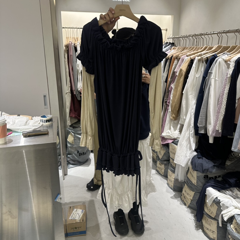 BERTHA東大門代購女士新款休閑真品26春夏時尚長袖T恤假兩件BERTHA長袖T恤圖色2