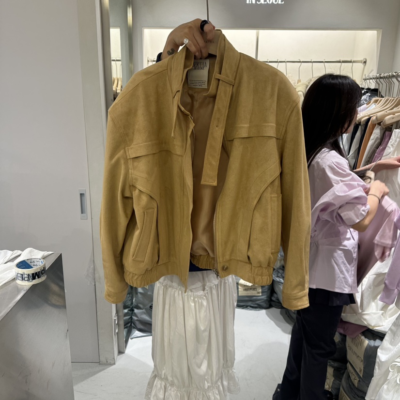 BERTHA東大門實拍女士新款26春夏推薦真品人氣時尚夾克麂皮BERTHA夾克圖色2