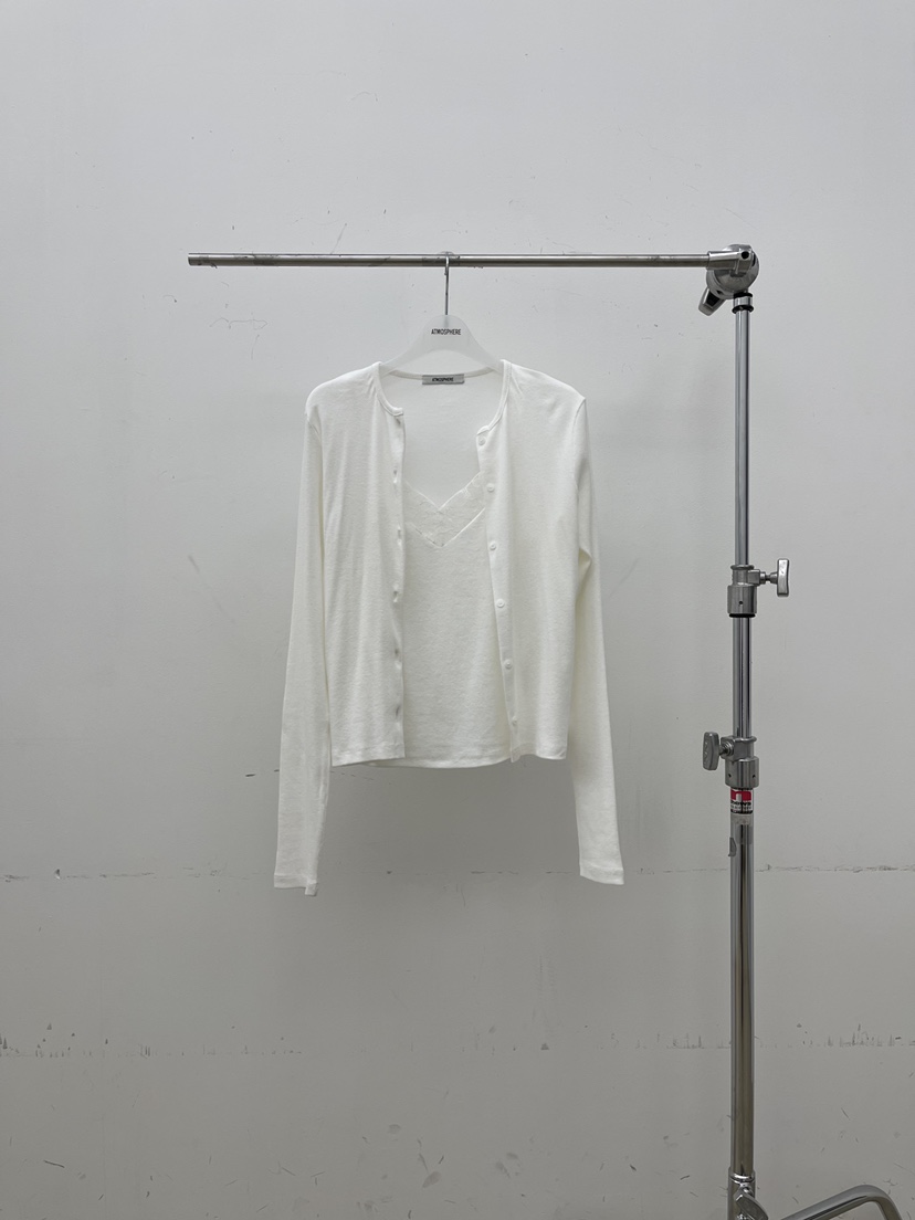 ATMOSPHERE東大門代購女士新款推薦針織衫不含內搭蕾絲開衫ATMOSPHERE/BLING針織衫圖色1