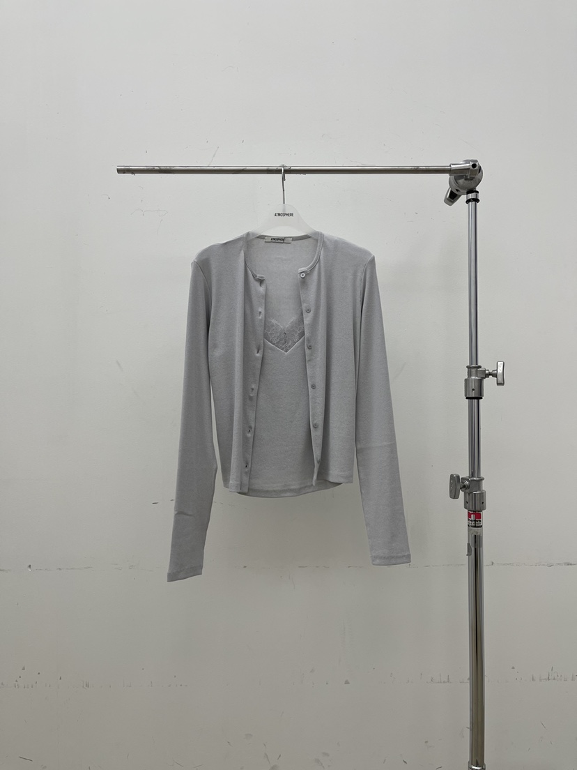 ATMOSPHERE東大門代購女士新款推薦針織衫不含內搭蕾絲開衫ATMOSPHERE/BLING針織衫圖色3