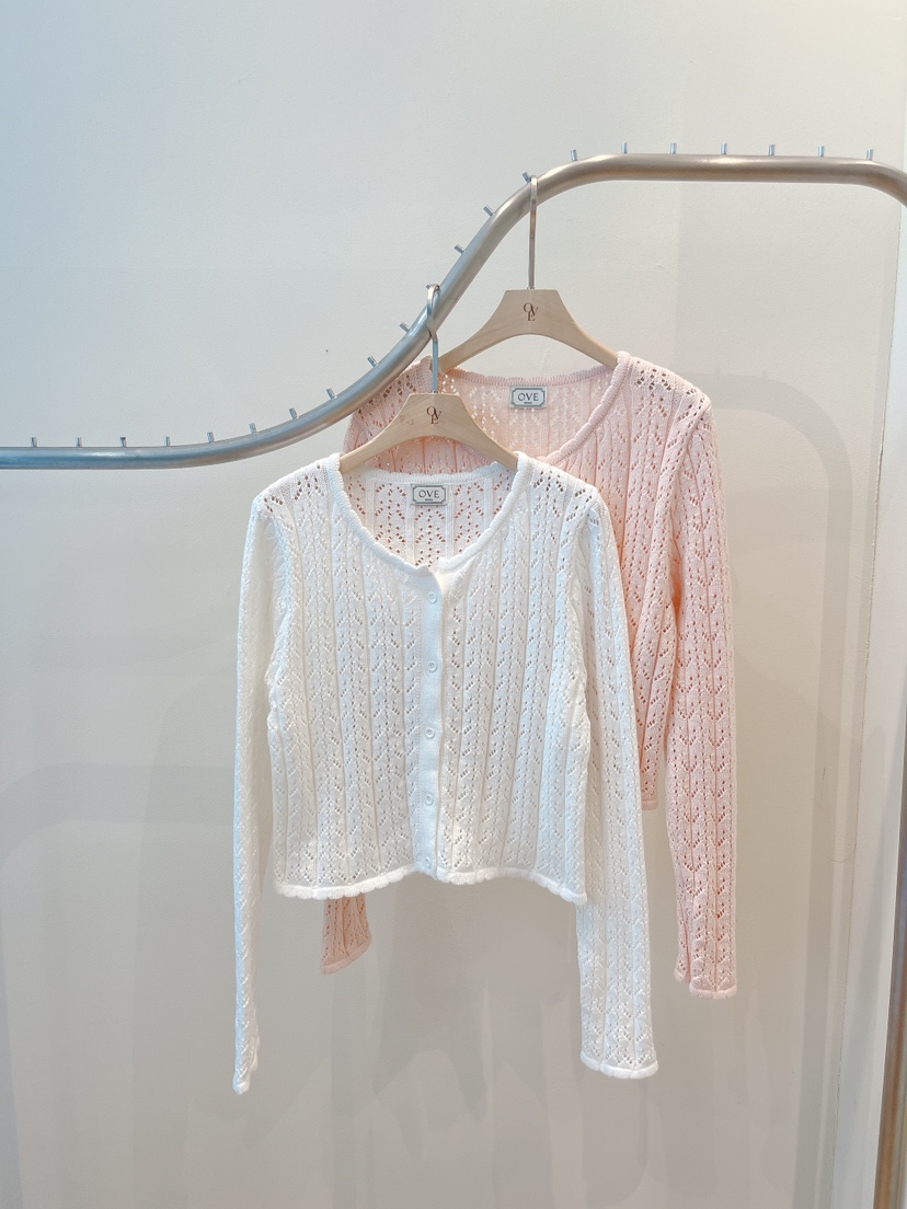 OVE韓國代購女裝新款職業時尚26春季休閑針織衫可愛的開衫OVE針織衫