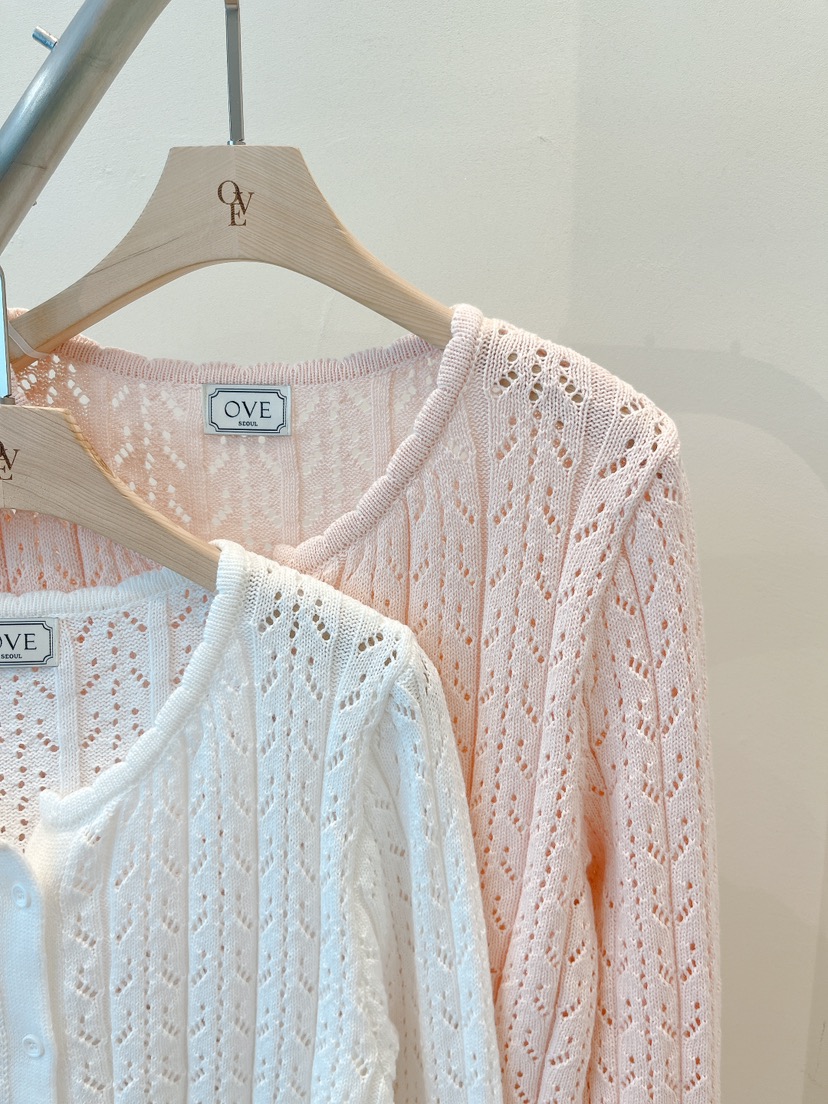 OVE韓國代購女裝新款職業時尚26春季休閑針織衫可愛的開衫OVE針織衫