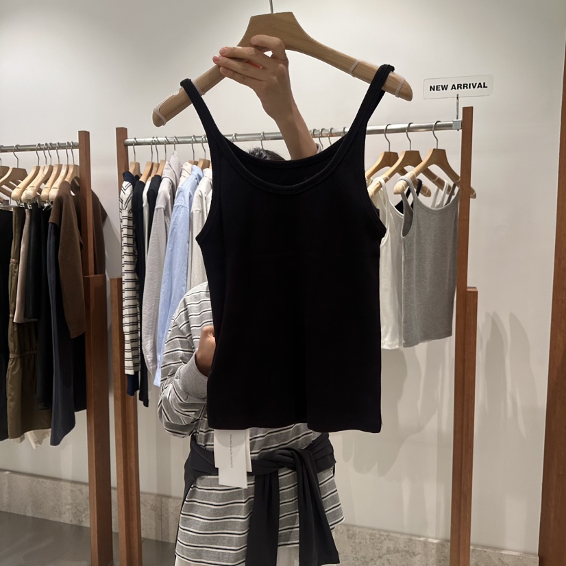 ANDMORE BUTTON東大門直郵女士新款推薦人氣26春季吊帶背心ANDMORE BUTTON吊帶/背心圖色4黑色