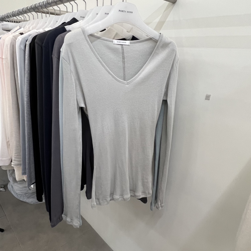 PORTS MOSS東大門代購女士新款時尚休閑26春季熱賣長袖T恤PORTS MOSS長袖T恤圖色2