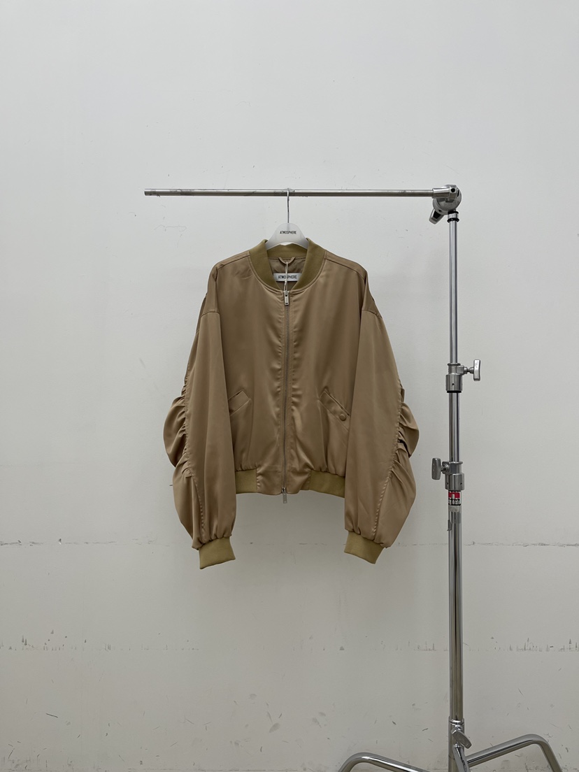 ATMOSPHERE東大門直郵女裝新品時尚休閑熱賣夾克褶皺緞面ATMOSPHERE/BLING夾克圖色1