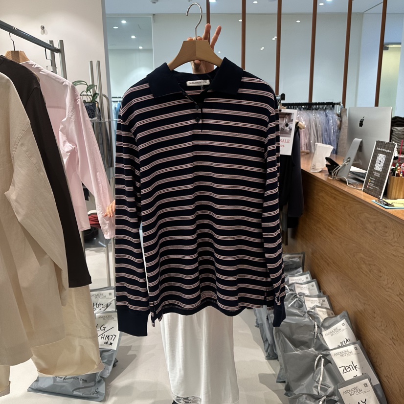 ANDMORE BUTTON韓國直郵女士新款推薦時尚休閑職業長袖T恤ANDMORE BUTTON長袖T恤圖色1