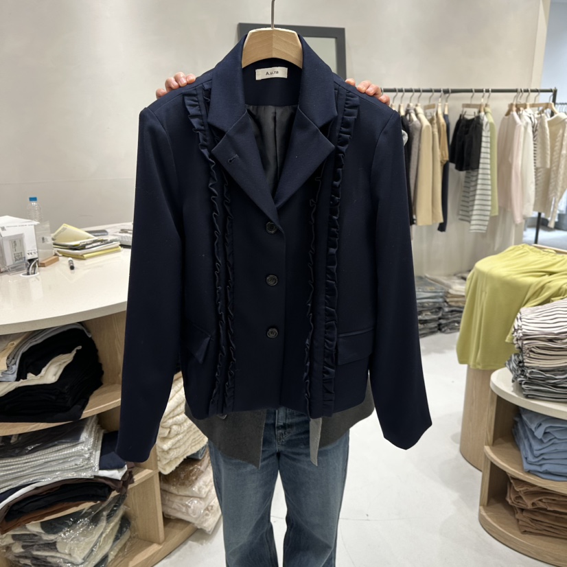 AURA韓國直郵女裝新品職業休閑26春季熱賣人氣夾克單排扣Au ra夾克圖色2